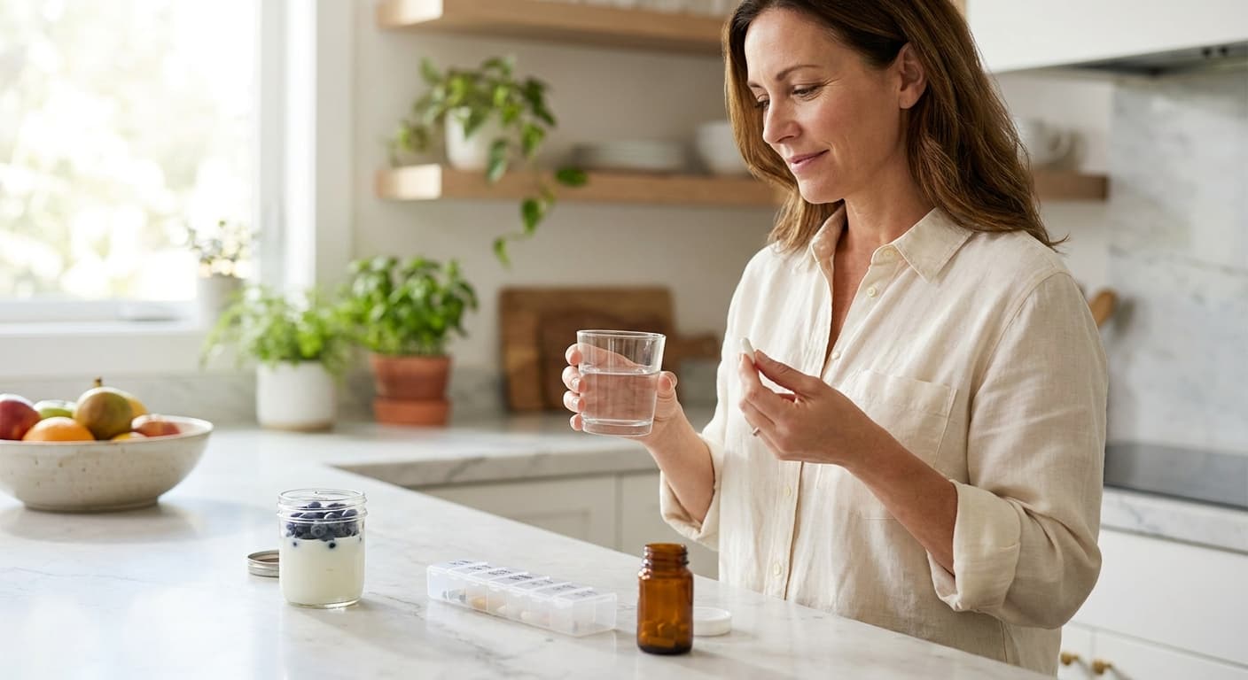 Probiotic supplements alongside Ozempic and Wegovy GLP-1 medications for gut health