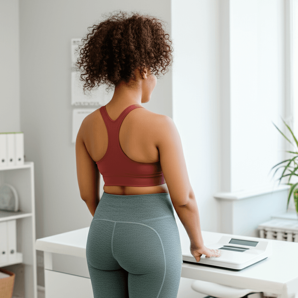 Physician reviewing lab results for Zepbound medication with metabolic health monitoring dashboard